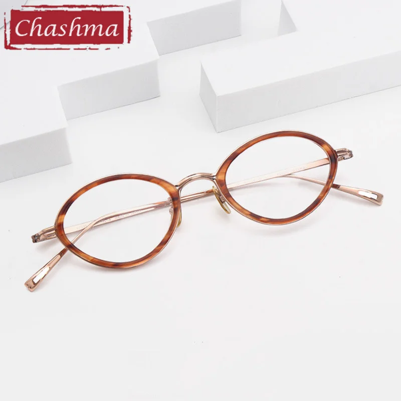 

Chashma Ultra Light Glasses Titanium Small Oval Prescription Eyeglasses Optical Lens Transparent Crystal Frames for High Degree