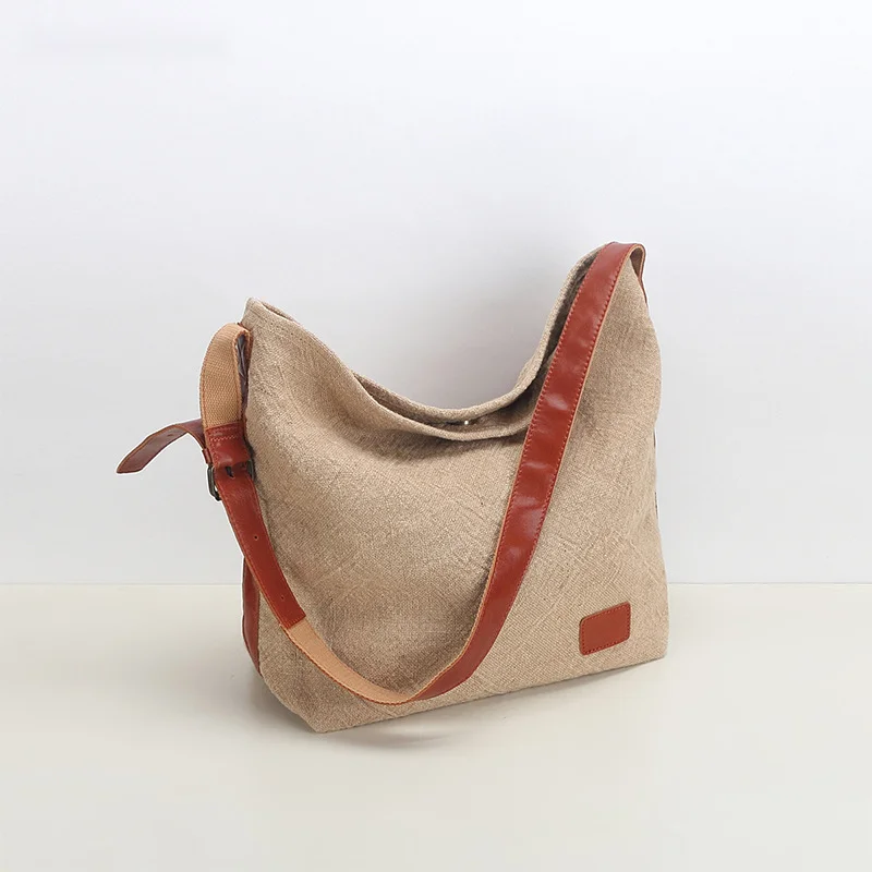 Bolso cruzado Retro de lona, bolsa sencilla de gran capacidad, informal, de un solo hombro, novedad de 2024