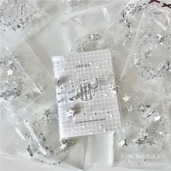 2M Fashion Y2K Silver Star Beads Card Decor Rope INS Kpop Idol 3-inch Photo Card DIY Packing Accessories Card Pocket Bind Rope