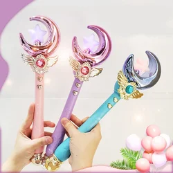 Varita mágica de princesa para niños, varita de Hada, LED, música brillante, accesorios de fiesta, juguetes de cosplay, regalos, gran oferta