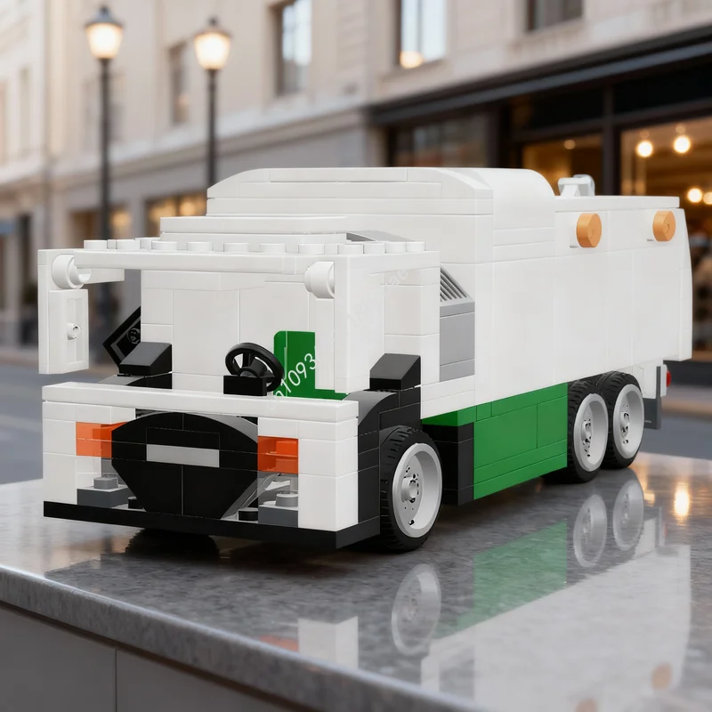 272pcs MOC City Champions Mack Lr Garbage Truck Model Building Blocks Construction Christmas Gifts Toy DIY Creative Education