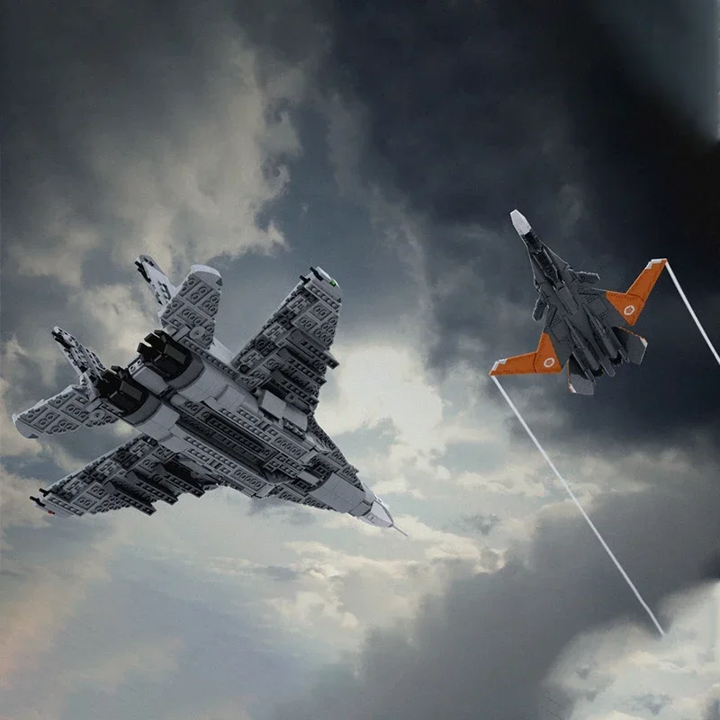 군용 항공기 모델 Moc 빌딩 벽돌 1:35 X-02S 전투기 기술 모듈 형 블록 선물 크리스마스 장난감 DIY 세트 조립