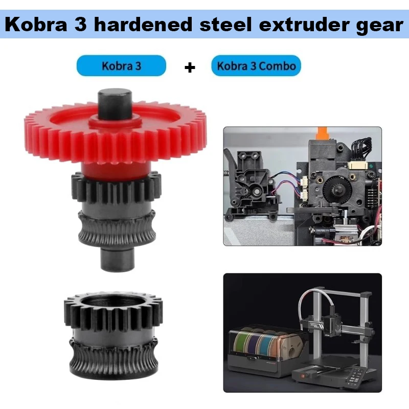 

Экструзионное колесо 3D-принтера, цельнометаллический двойной драйвер для Kobra 3, комбинированная шестерня из закаленной стали с покрытием DLC для ANYCUBIC Kobra 3