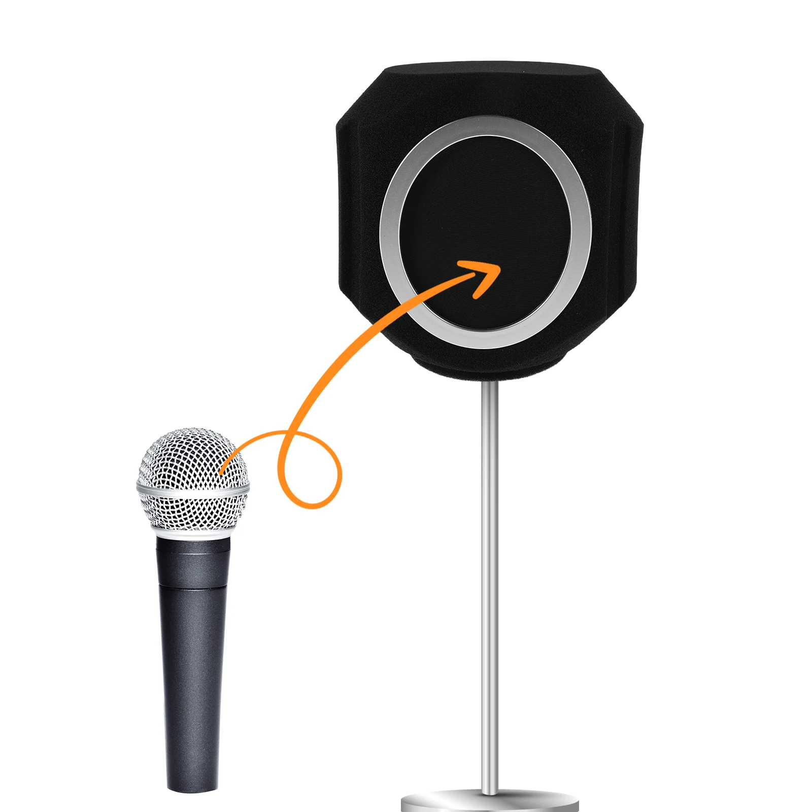 

Soundproof Cover for Recording Equipment Mic Pop Filter Shield Blowout Screen Isolation Covers Microphones Sponge