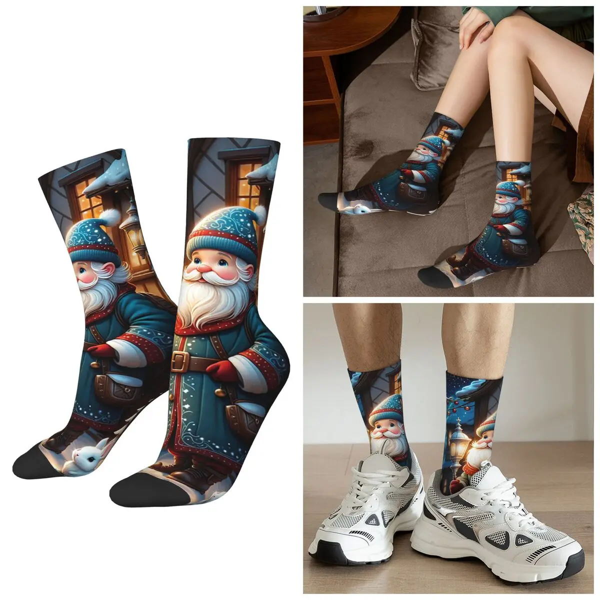 

All Seasons Cute Santa Claus Socks Harajuku Sport Middle Tube Socks Hip Hop Stockings for Men Women Christmas Gifts