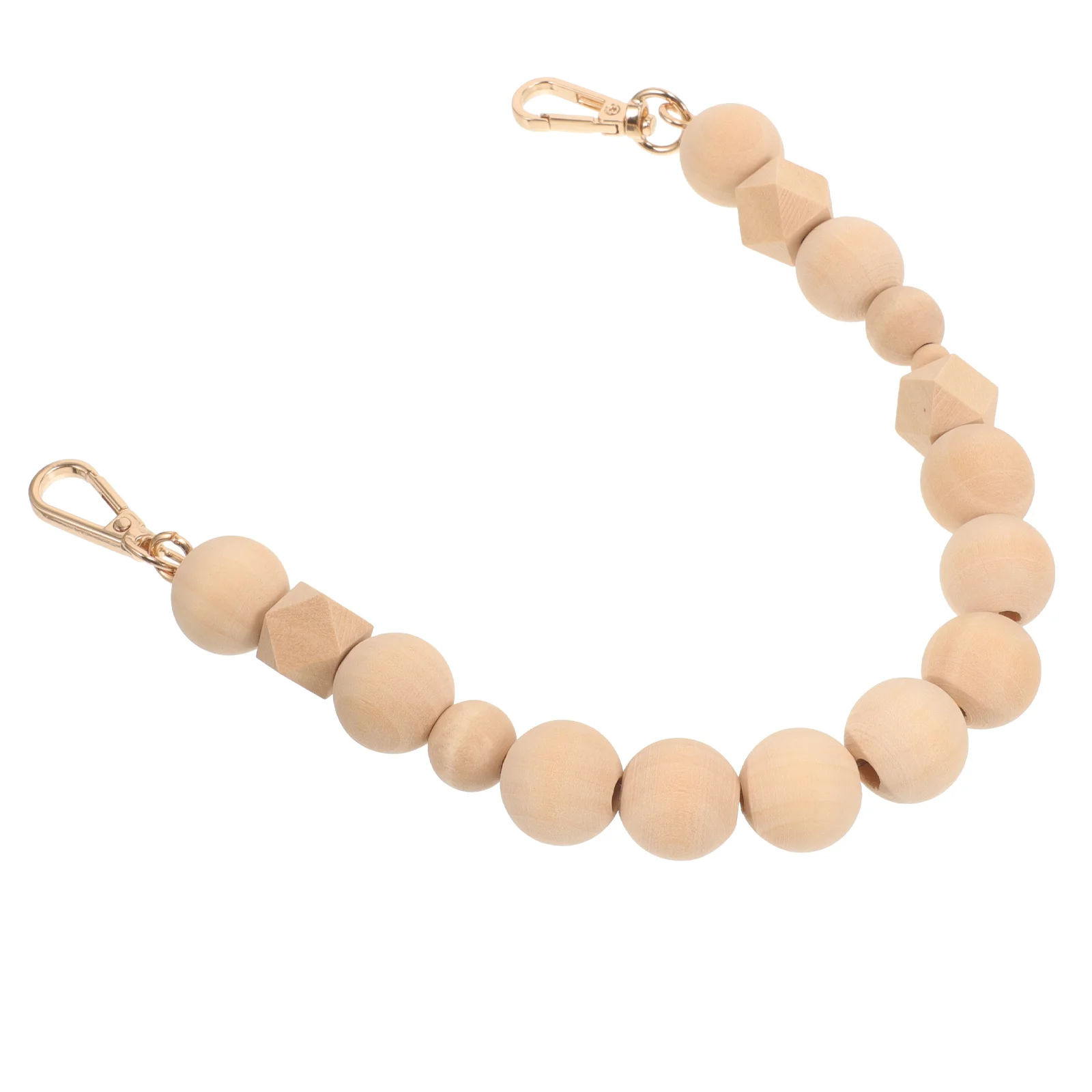 나무 구슬 핸드백 체인 교체용 가방 스트랩 장식용 가방 액세서리 튼튼한 금속 커넥터 편안한 그립 휴대용