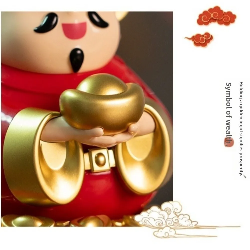 

Chinese Style God Of Fortune Sculpture Auto Shaking ABS Material God of Wealth Car Ornament Cute Appearance Solar Powered