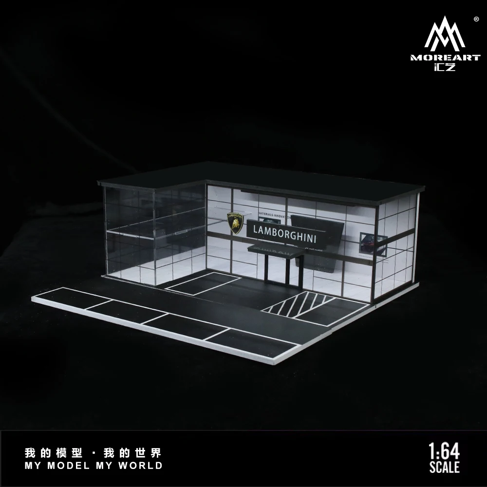 Pre-order *TimeMicro&MoreArt1:64 AVENTADOR Double-layer assembled showroom lighting Scene - shipping in March