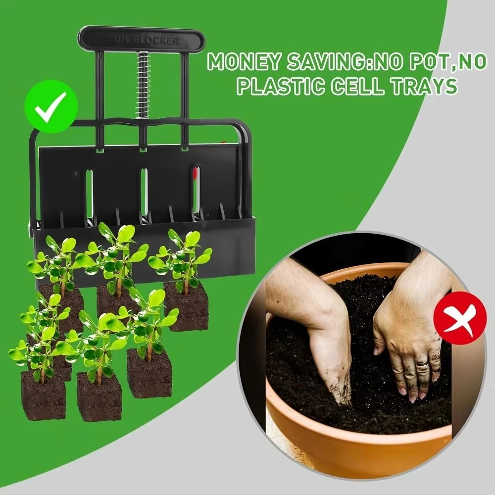 A24F Handheld Soil Blocker Manual Seedling Machine for Seed Starting Portable Soil Block Maker Model
