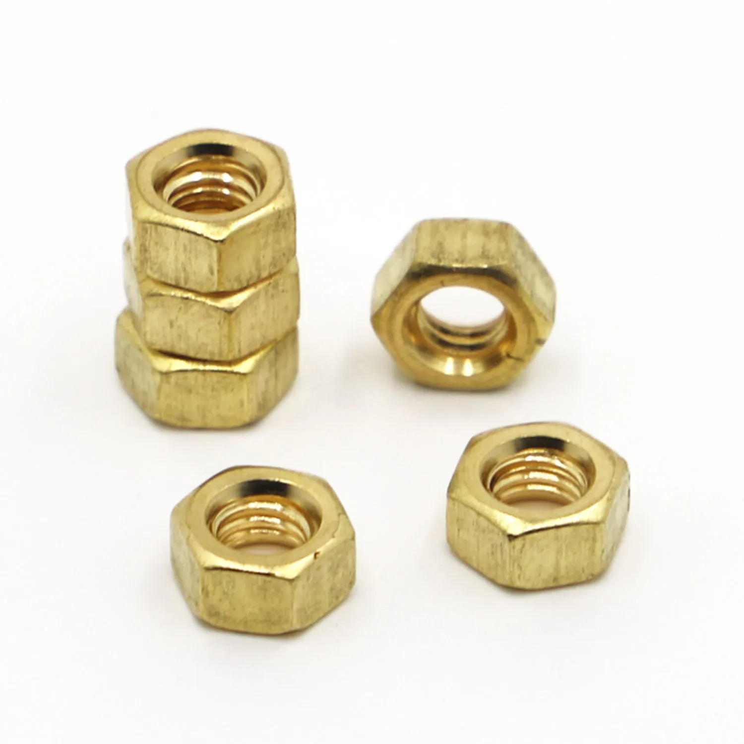 1-50pcs DIN934 Solid Brass Copper Hex Hexagon Nut for M1.6 M2 M2.5 M3 M4 M5 M6 M8 M10 M12 Screws Bolts