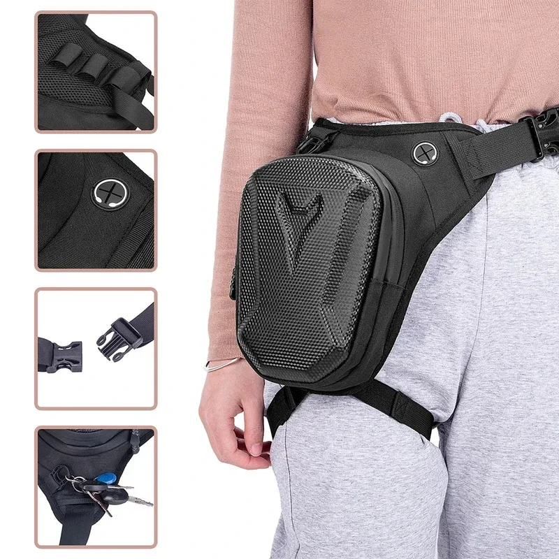 

Suitable for motorcycle leg edge bag EVA hard shell outdoor leisure waist bag mobile wallet hip-hop bag