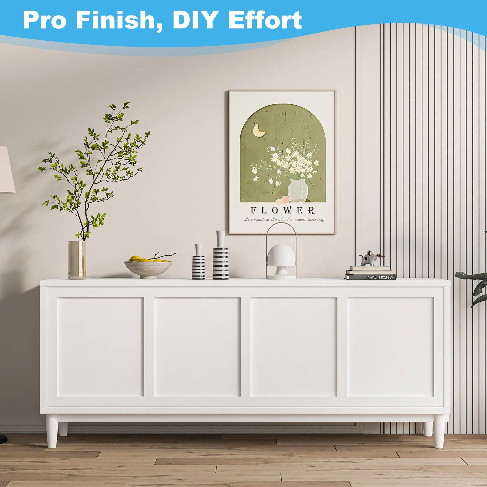 أغطية لوحة Art3d المقطوعة مسبقًا ومجموعة لوحة Wainscoting بطول 10 أقدام. شريحة قولبة قابلة للطلاء مع شريط حافة، لغرفة المعيشة #5