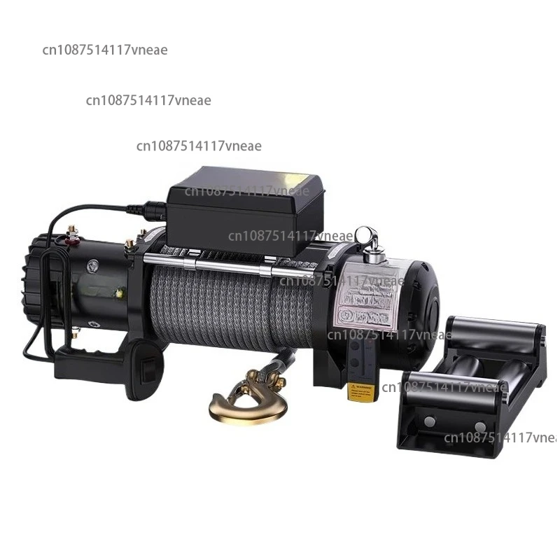 3000LBS 24V/12V Electric Winch + 10M Synthetic Rope, Wireless Control, for ATV SUV Boat Truck Trailer Recovery Off Road Winch