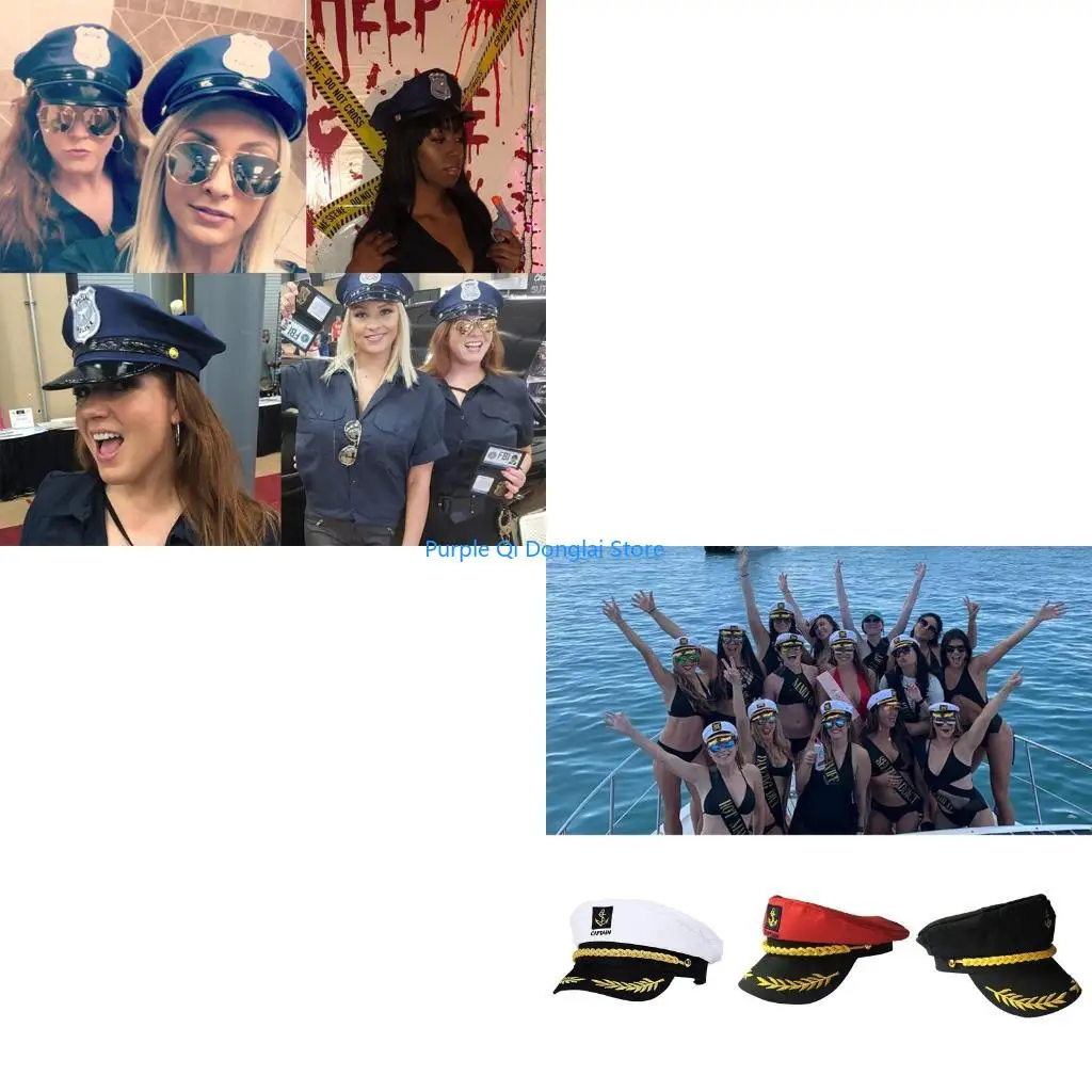 L21E Sailor Hat Marine Hat Yacht Captain Hat Sailor Captain Costume Marine