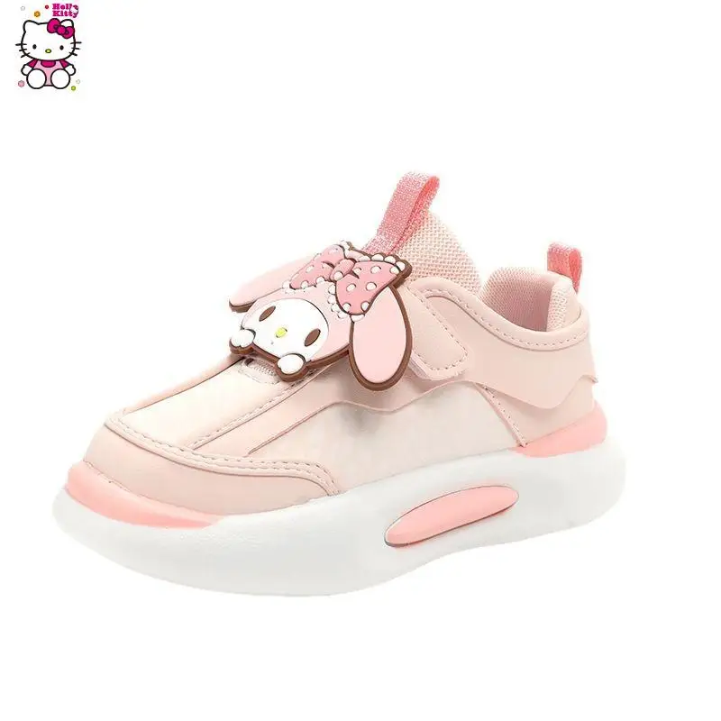 Sanrio-zapatos deportivos para niña, calzado informal antideslizante con parte inferior gruesa My Melody, zapatos individuales, moda de princesa de dibujos animados, cómodos y bonitos ﻿