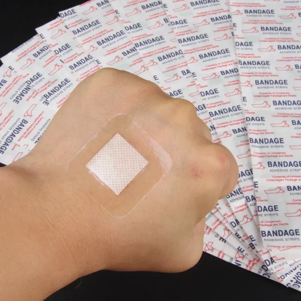 50PCS 38*38/72*19mm Transparent PU Waterproof Wound Plaster Band Aid Adhesive Bandage Protective Sticker Outdoor Home First Aid