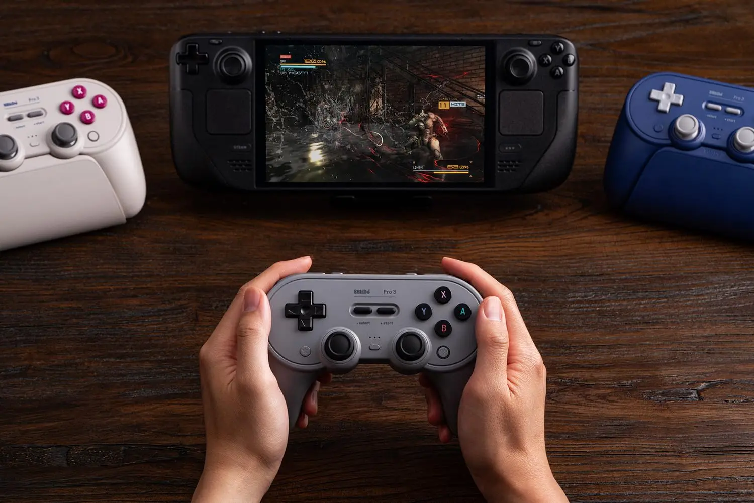 

Wireless Bluetooth Controller, Pro 3 Bluetooth Controller for Steam Deck–TMR Joysticks, Swappable ABXY Buttons,Pro Back Buttons