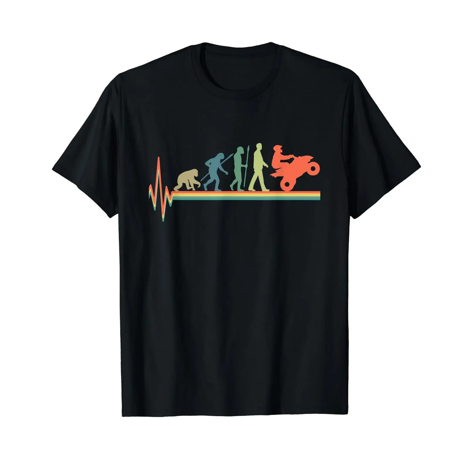 Evolution Quad T Shirt Biker ATV Offroad Vintage vintage Washed Top For Everyday Wear Versatile Unisex designer clothes homme