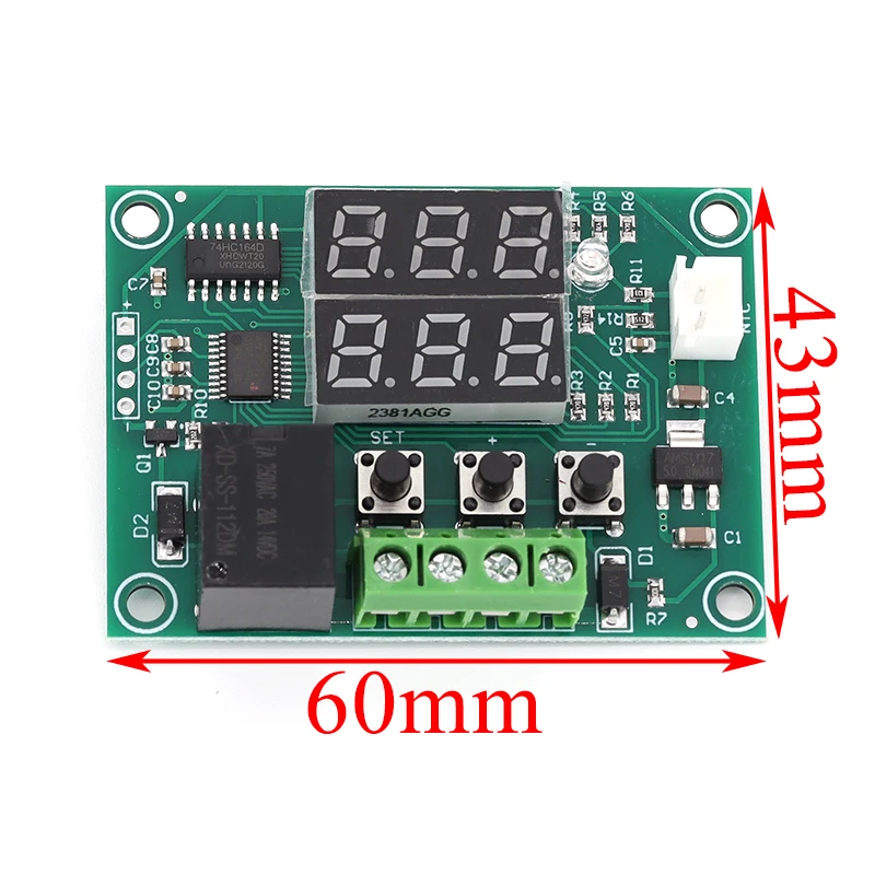 1-10Pcs XH-W1219 DC12V LED Digital Display Thermostat Temperature Controller Regulator Switch Control Relay NTC Sensor Module