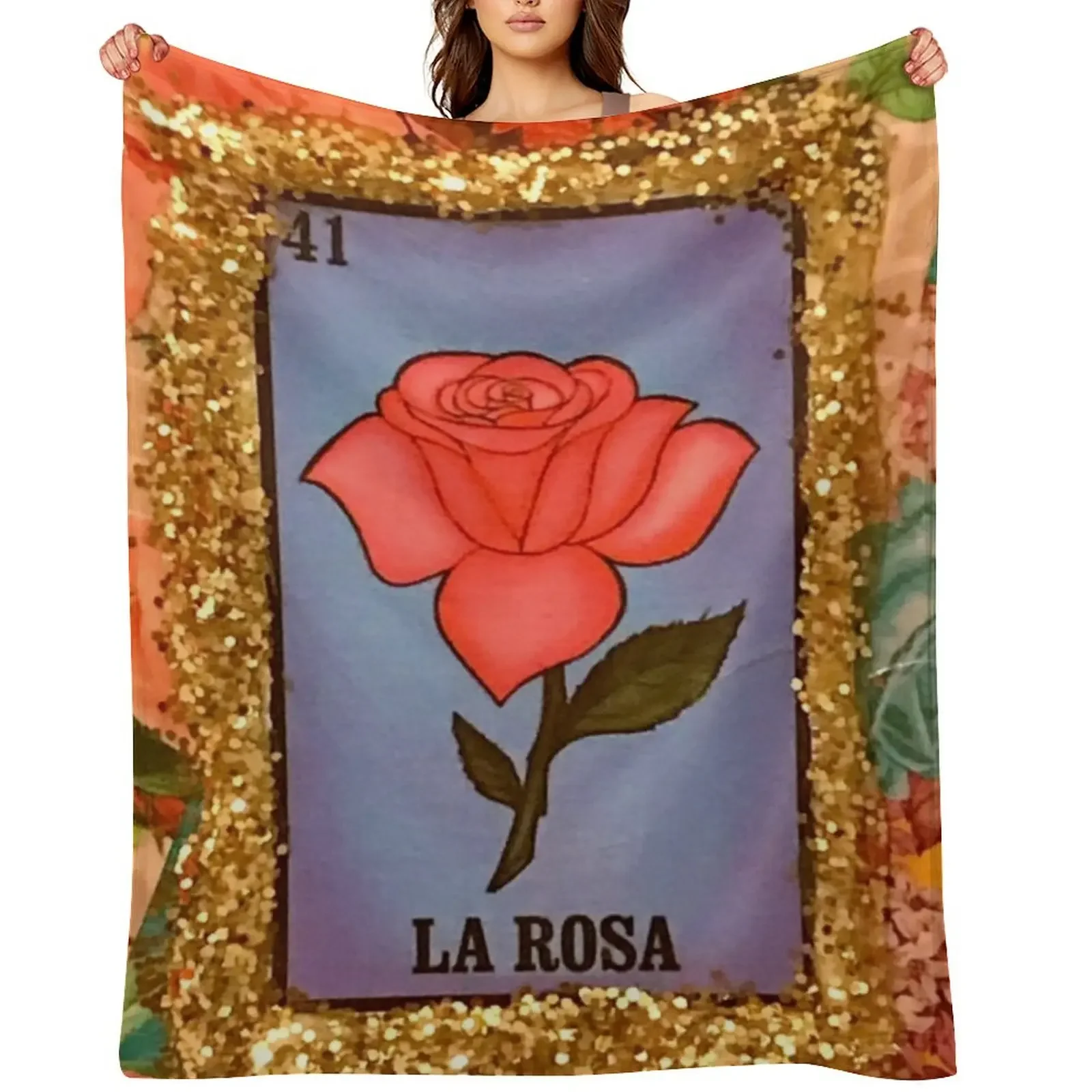 

Mexican Bingo La Rosa Throw Blanket Heavy Soft Custom manga Blankets