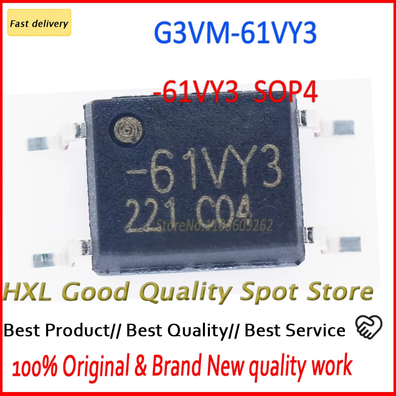 100% รีเลย์ G3VM-61VY3 10 ~ 150ชิ้น/ล็อต (TR) แบบโซลิดสเตทรีเลย์มอสเฟทรีเลย์ SOP4 60V 700mA 1รูปแบบ A G3VM