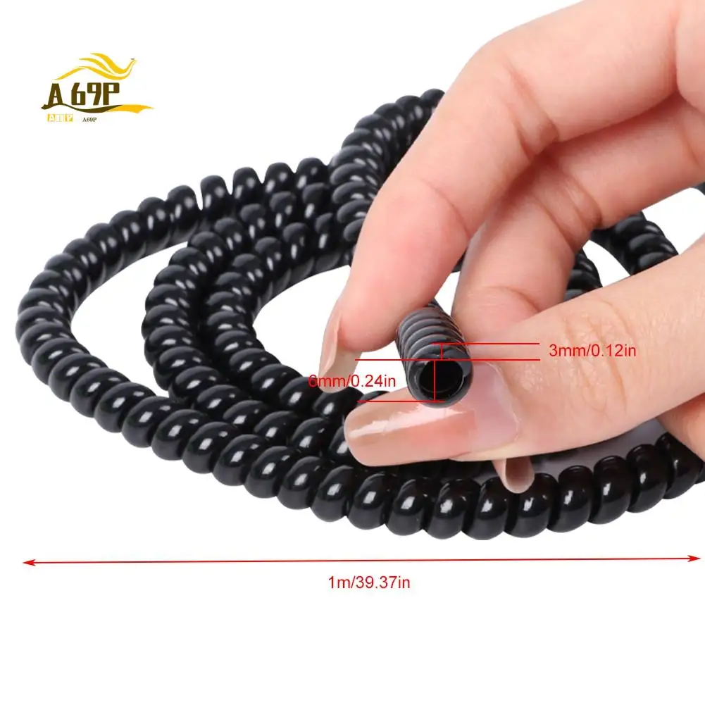 

A69P-6 PC 1 м защита трубы для кабеля электронного велосипеда спиральная обмотка кабеля защитная крышка для провода трубка черный ТПУ для скутера мотоцикла