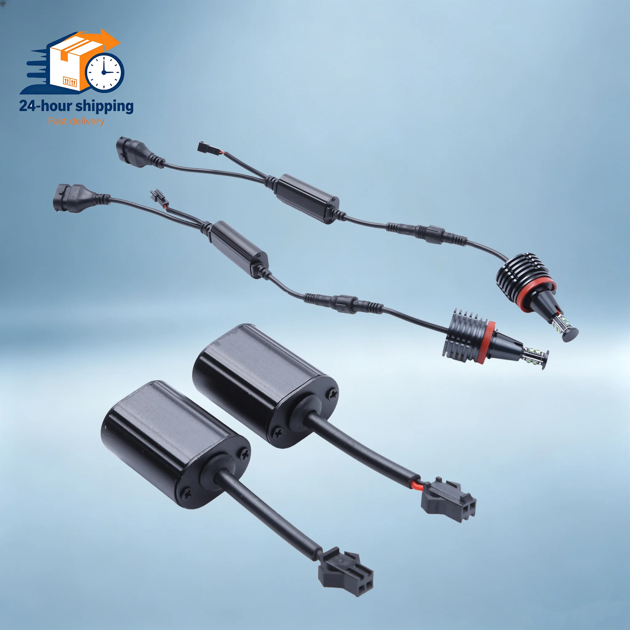 Image of 2x Angel Eye Scheinwerfer 12V 40W 7000K Kompatibel für E90 E91 E92 E93 E60 E61 E70 E71 003584ZIZ01A