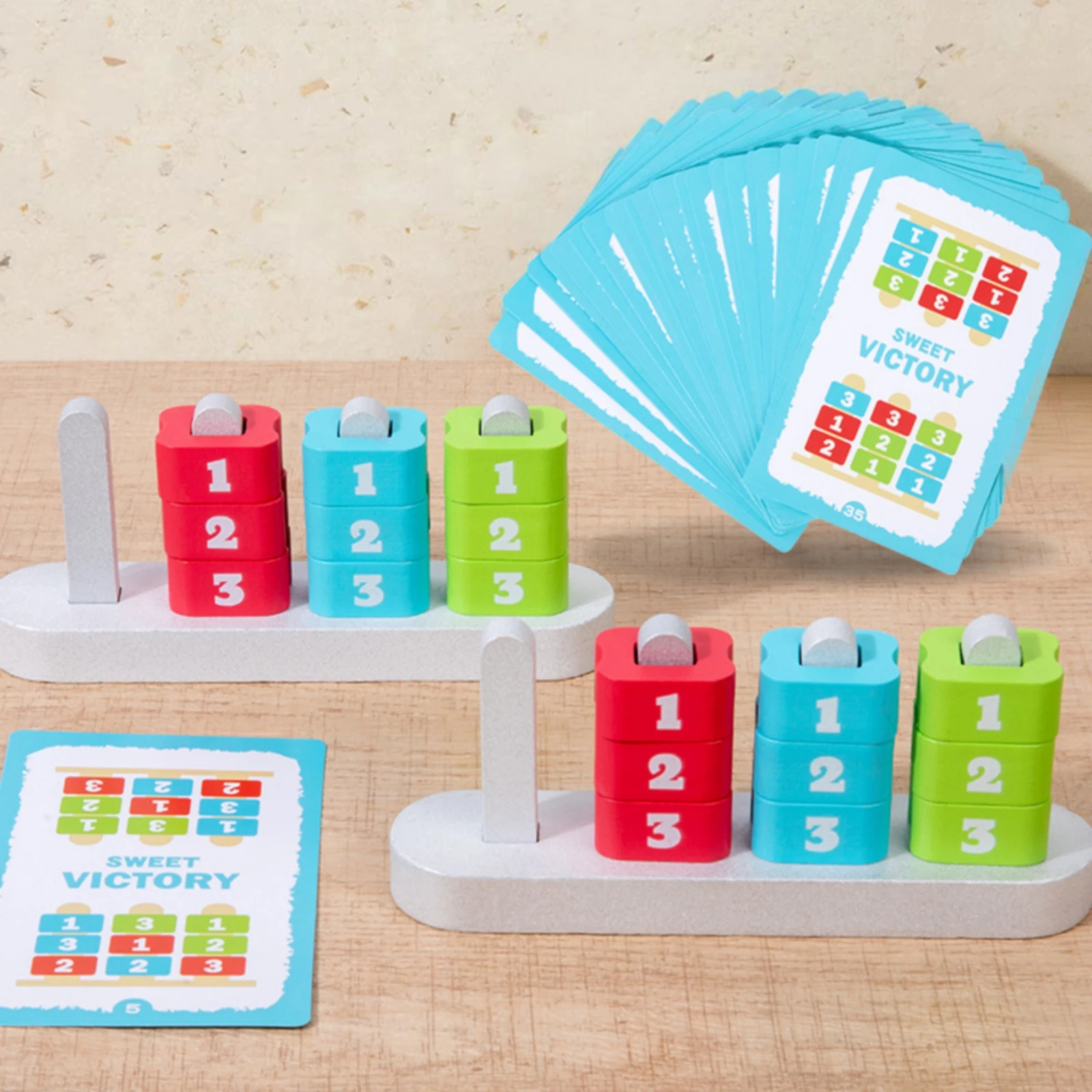 Number Matching Game Screenno-Screen Wooden Stacking Game Wooden Stacking Toy Tactile Color Sorting Toy Engaging