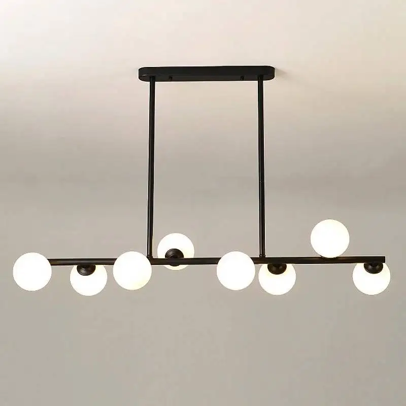 Imagem -02 - Nordic Long Strip Chandelier com Bola de Bolha Luzes Led Penduradas Lâmpada Criativa Magic Bean Moderno Minimalista Simples Ferro Restaurante g9