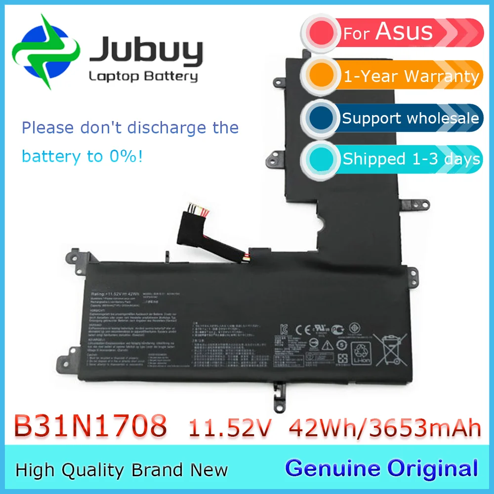 B31N1708 11.52V 42Wh Original Laptop Battery for Asus VivoBook Flip 15 TP510 TP510UA TP510UF TP510UQ 0B200-02720000