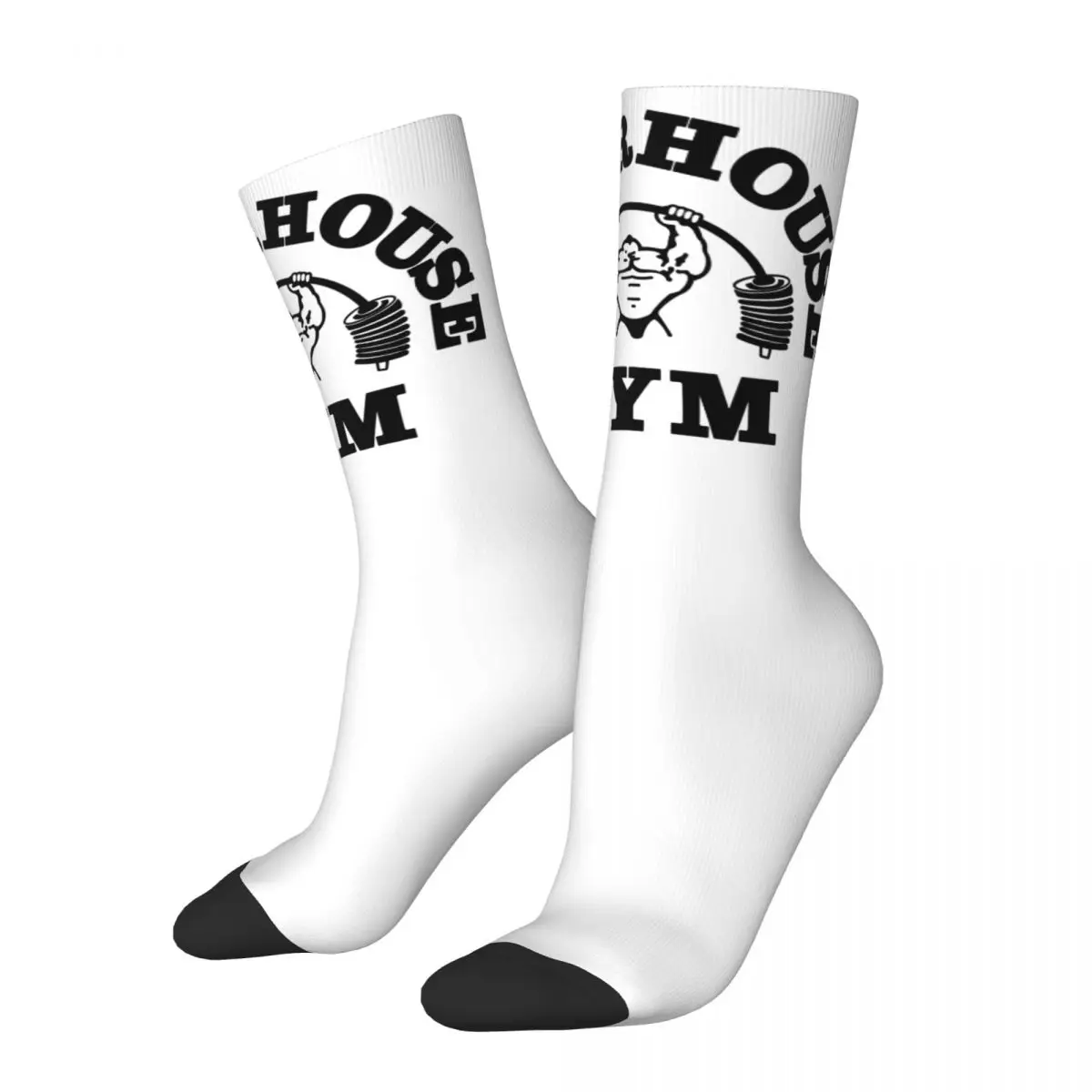 Men Working Out Powerhouse Gym Fittness Socks Accessories All Season Muscle Bodybuilding Merch Socks Non-slip