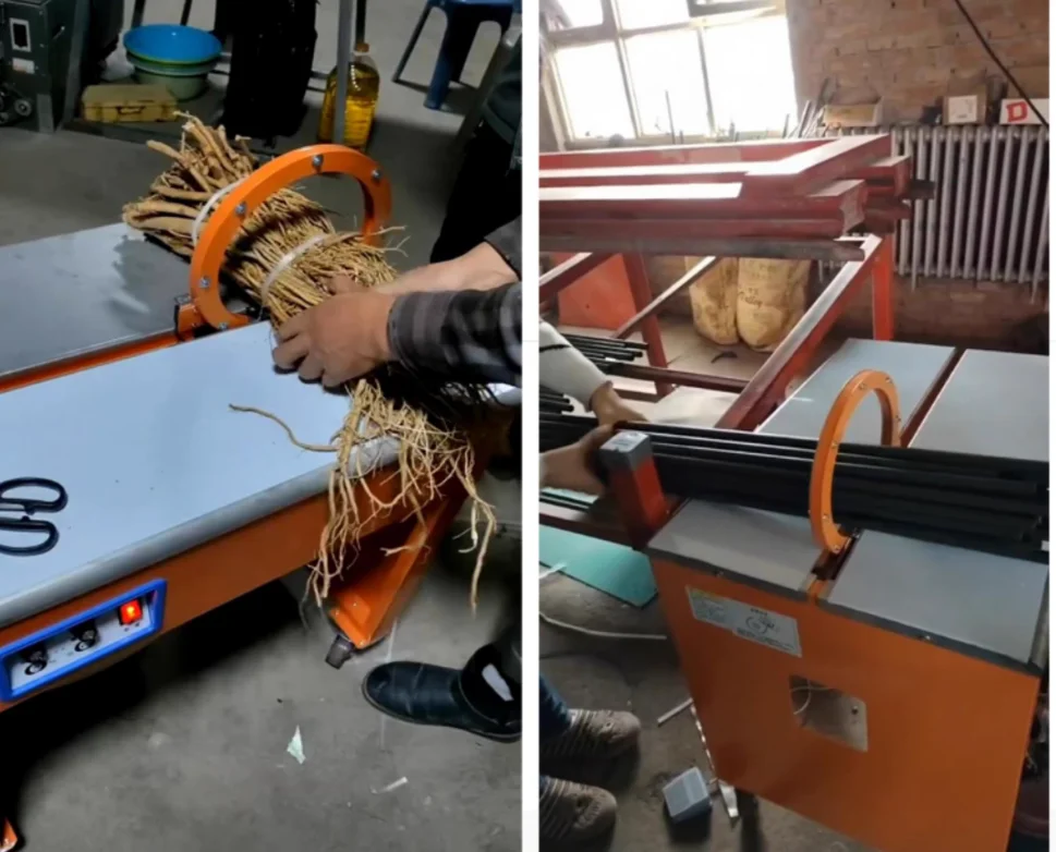 

Fully automatic PP hot melt tape strapping and baling machine,medicinal materials, wood, PVC pipe electric strapping machine