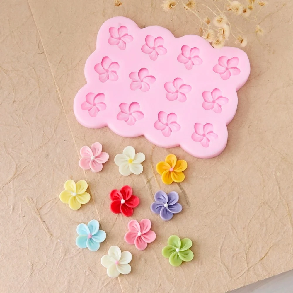 3d Flowers Cherry Blossoms Silicone Molds Daisies Five-petal Flowers Fondant Candy Chocolate Mould Cake Decor Baking Accessories