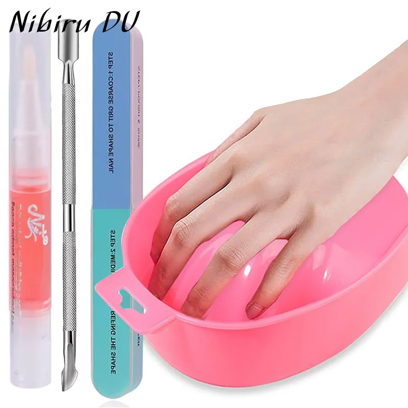 Nail art Hand Waschen Gel Polish Remover Kit Nagel Einweichen Soak Off Tablett Schalen DIY Salon Nägel Spa Bad Behandlung Maniküre Werkzeuge