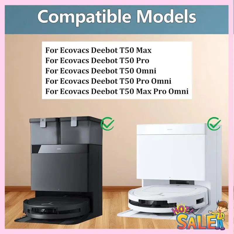 A88X Do Ecovacs Deebot T50 Max /T50 Pro /T50 Omni /T50 Pro Omni /T50 Max Pro Odkurzacz Główna szczotka boczna Filtry Worek na kurz Mop