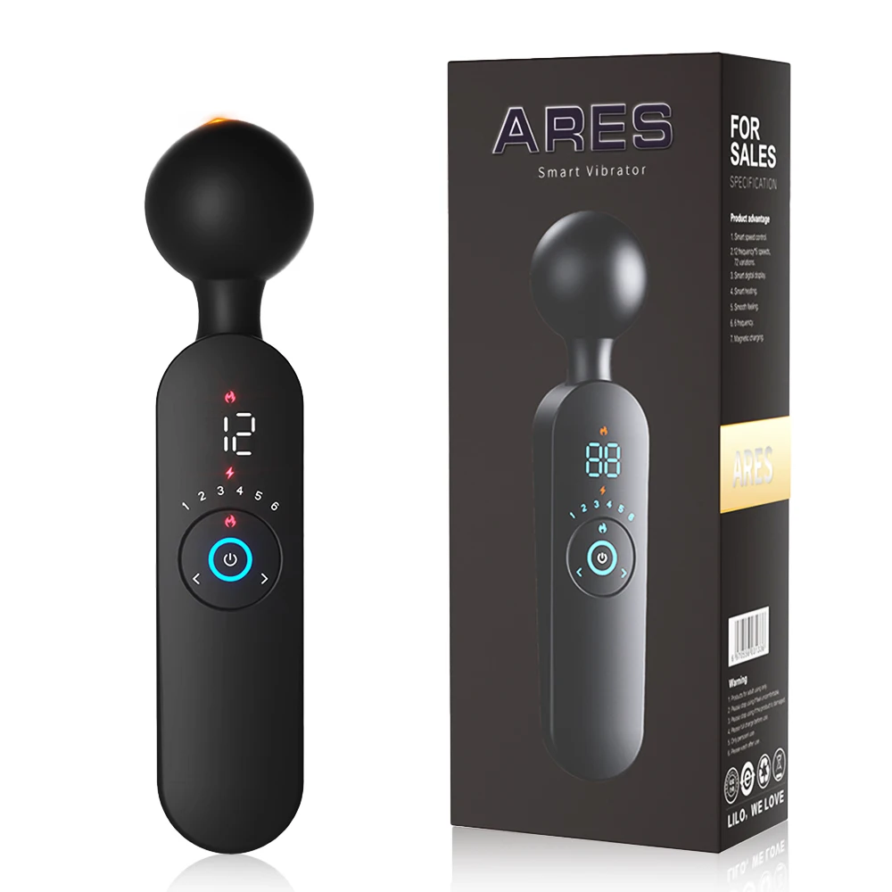 Smart Heating Av Vibrator Digital Display Magic Wand G-Spot Clitoris Stimulator 12 Mode 6 Speeds Sex Toys for Women Japanese Toy