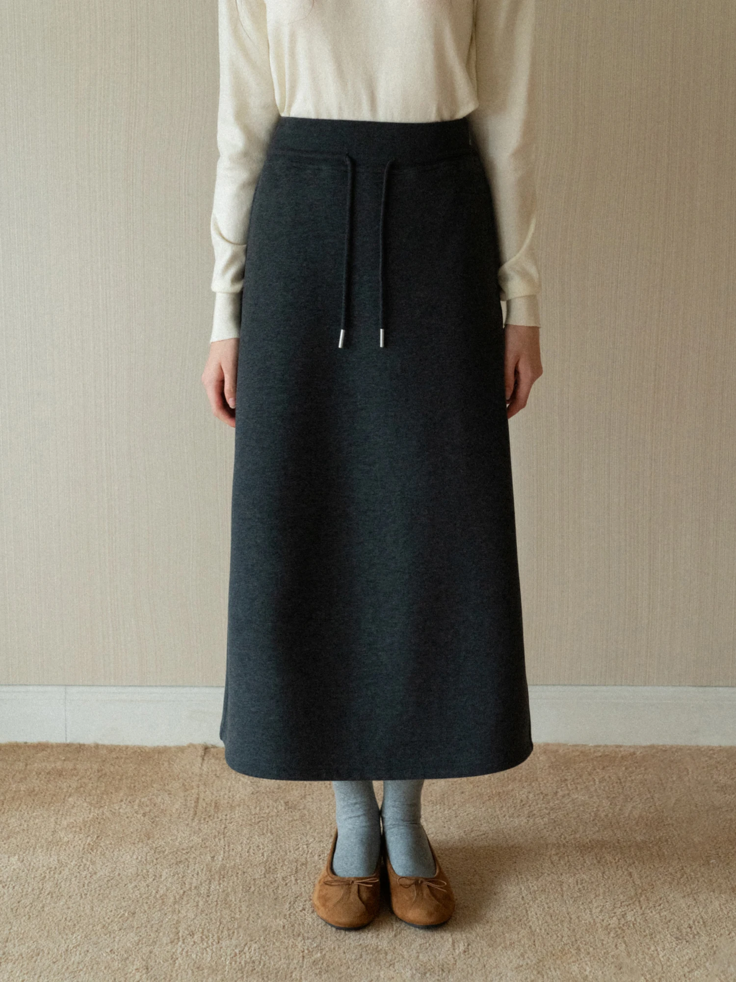 

Юбка миди с высокой талией, на флисовой подкладке, с поясом, для женщин, А-силуэт, повседневная, из смесового хлопка, от EGGKA