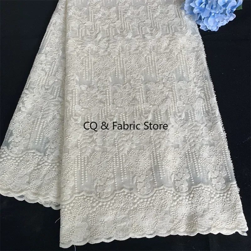 Small Floral Embroidery Mesh Lace Fabric DIY Children's and Women's Clothing Formal Dress Fabric Tablecloth Decoration