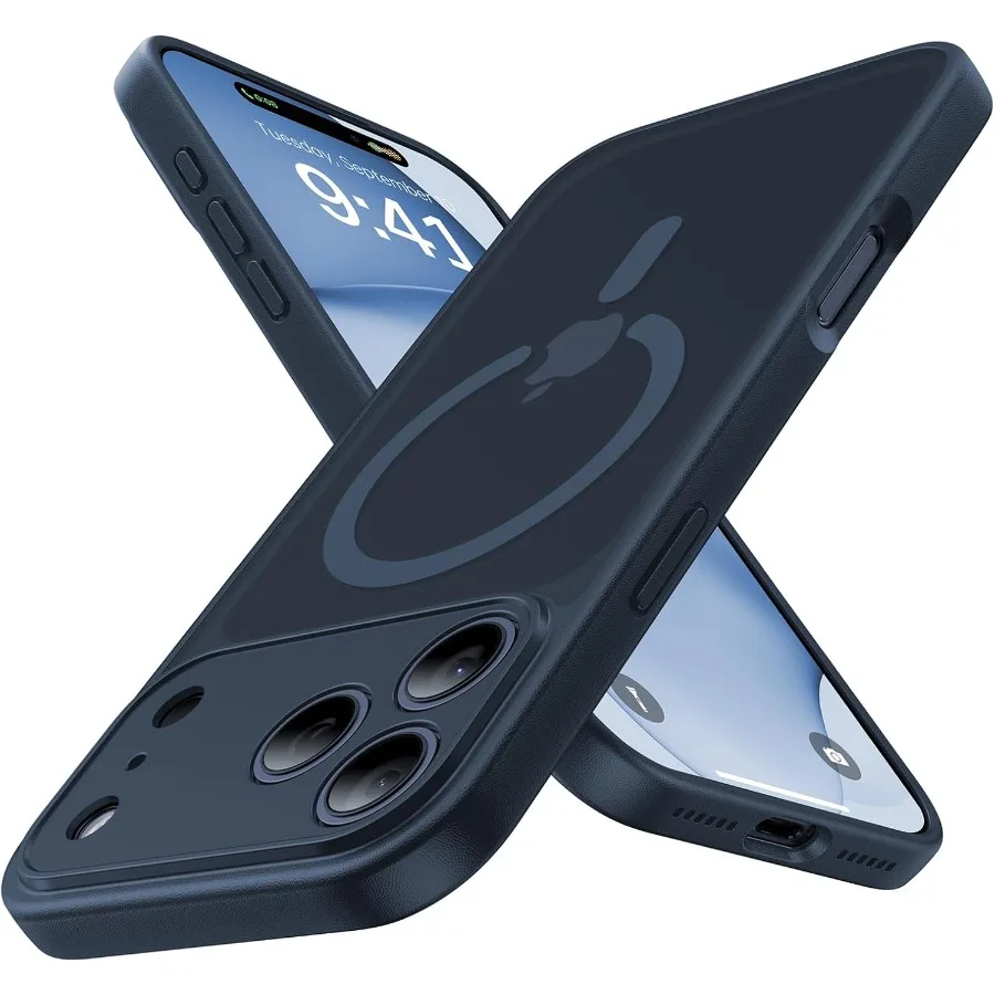 Magnetic Shockproof Slim Translucent Matte Phone Case for iPhone 17 Pro with Upgraded Camera Protection Compatible with Magsafe
