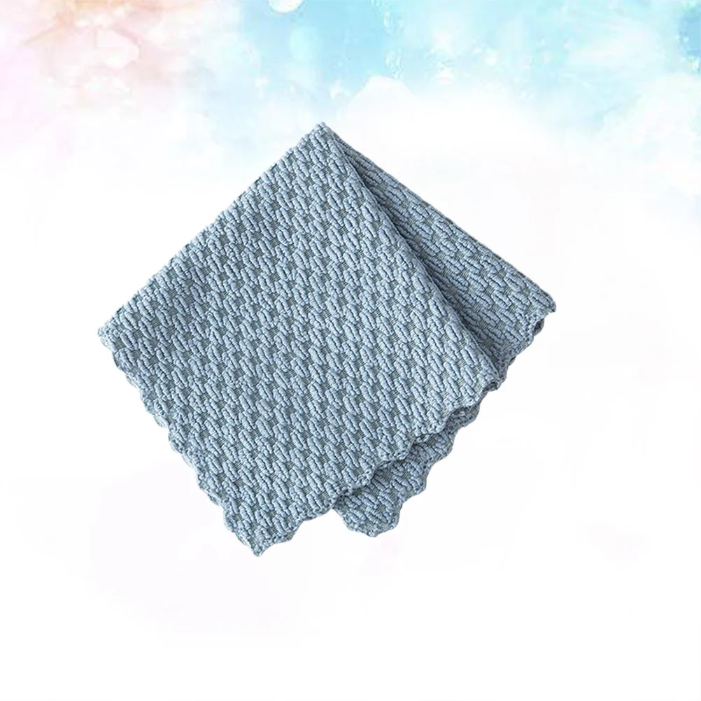 

6Pcs High Density Absorbent Dishcloth Kitchen Towels Oil Free for Cookware Utensil Glass Furniture Blue Absorbent Dishcloth