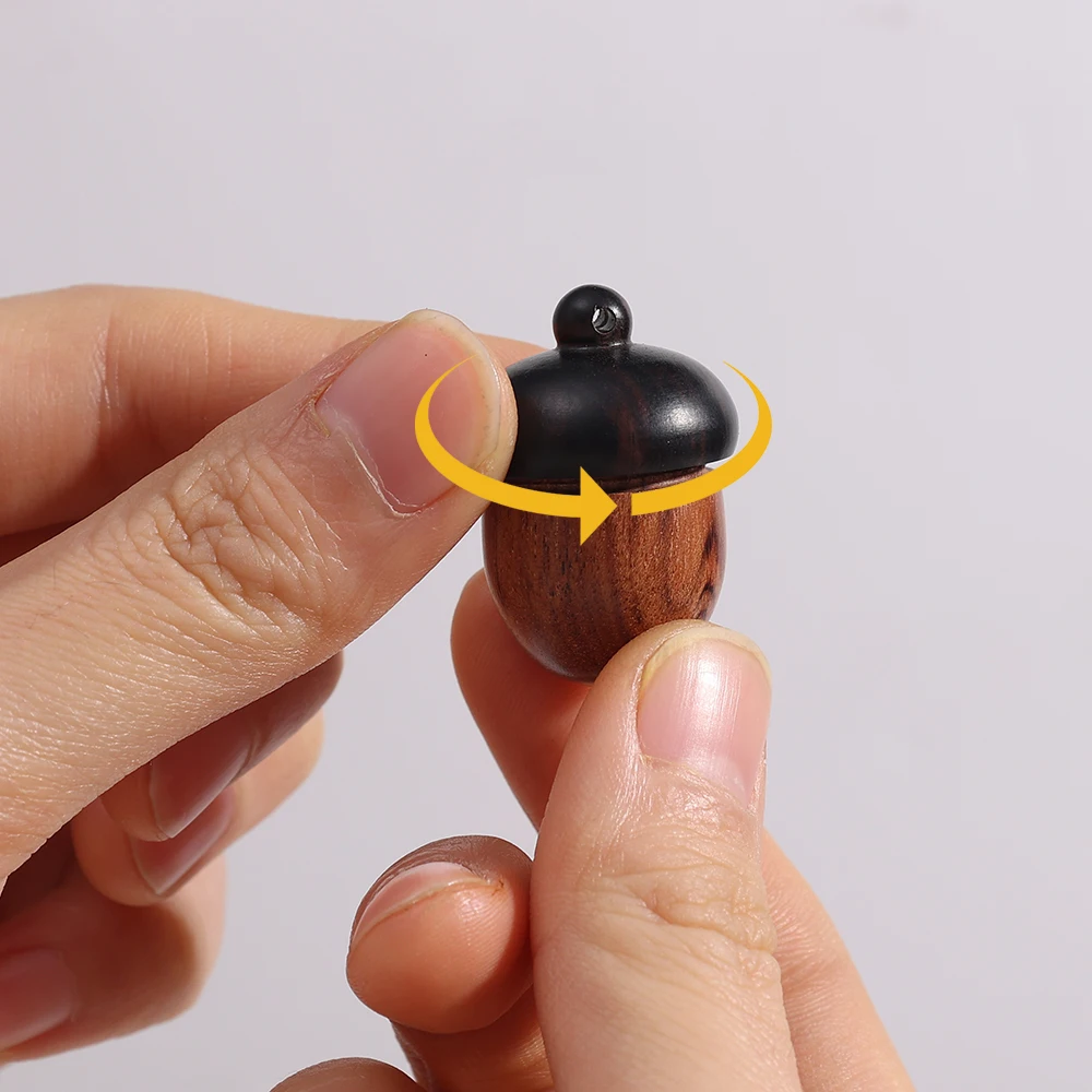 5/1Pcs Mini Wood Acorn Pendant Box Portable Rescue Pill Case Tablets Organizer Multi-purpose Storage Container DIY Acorn Pendant