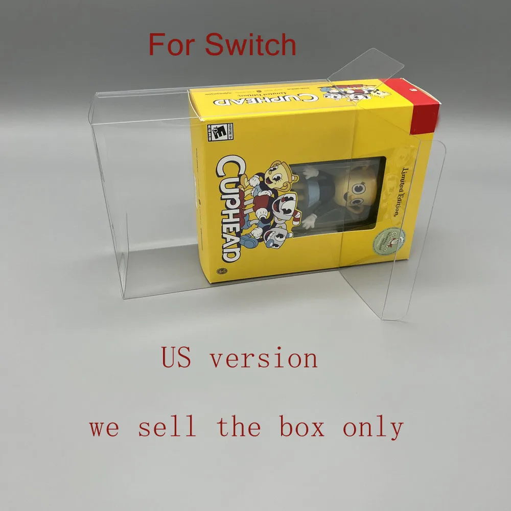 Transparent clear PET cover For Switch NS for Cuphead US/JP version camera storage display box case
