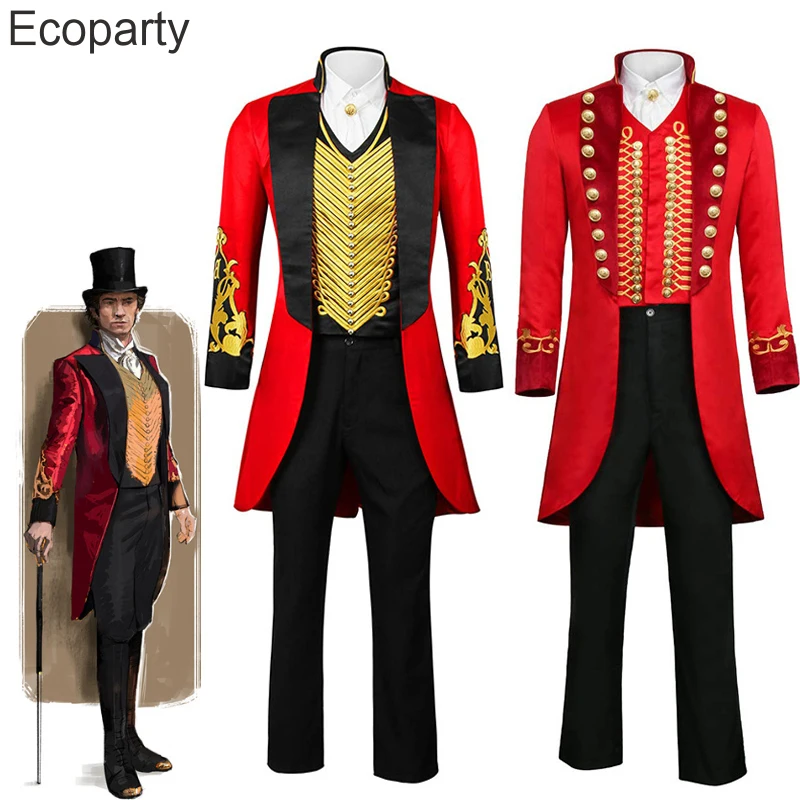 

2023 The King Of Circus Barnum Cosplay Costume Barnum Hugh Jackman Uniform Jacket Pants Suit Halloween Costumes For Men Adult