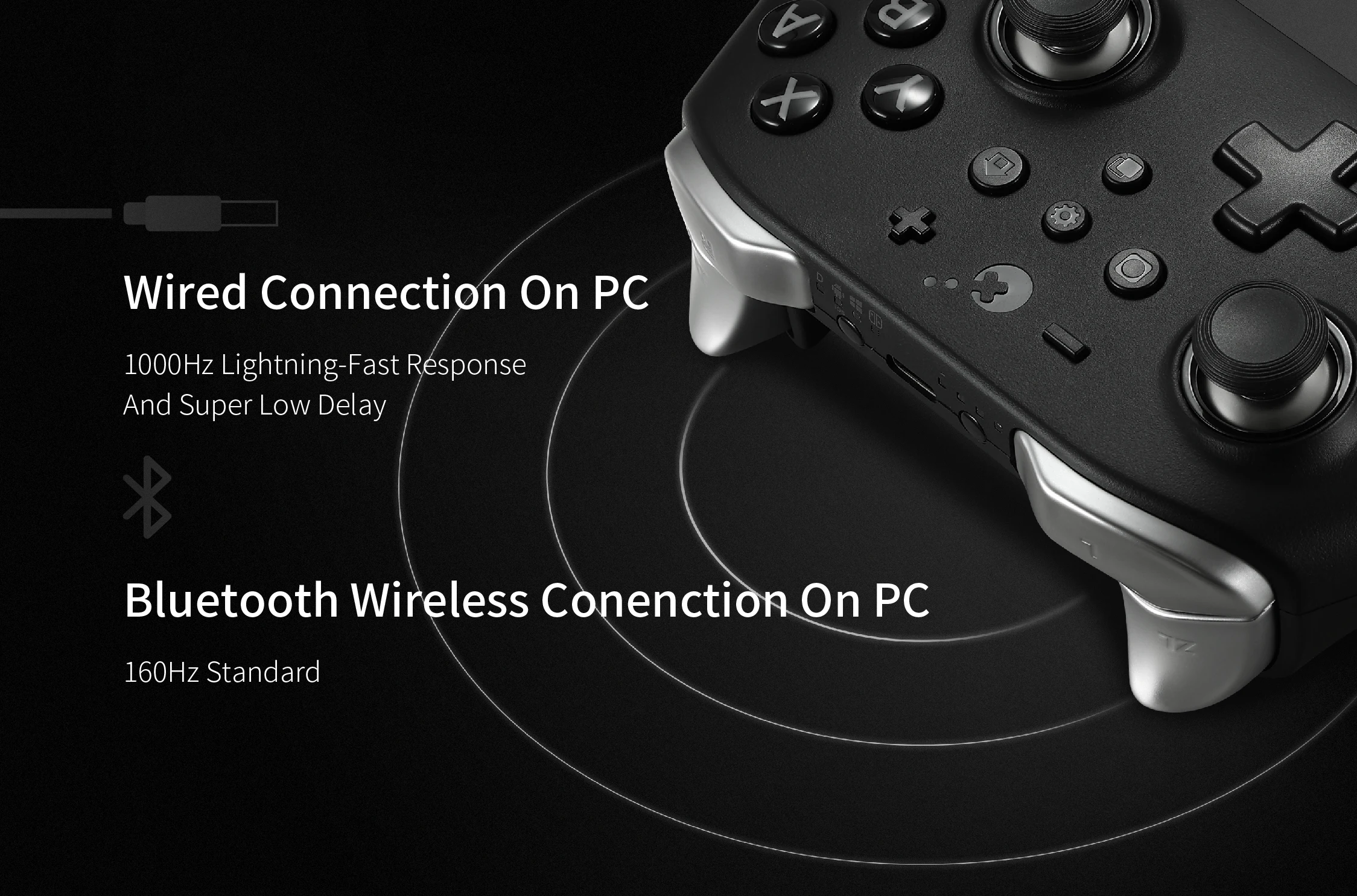 GuliKit Bluetooth-Spielcontroller mit TMR-Joystick und Hyperlink 2 Adapter für Windows/Switch 2/Steam Deck/iOS/macOS – Detail 5