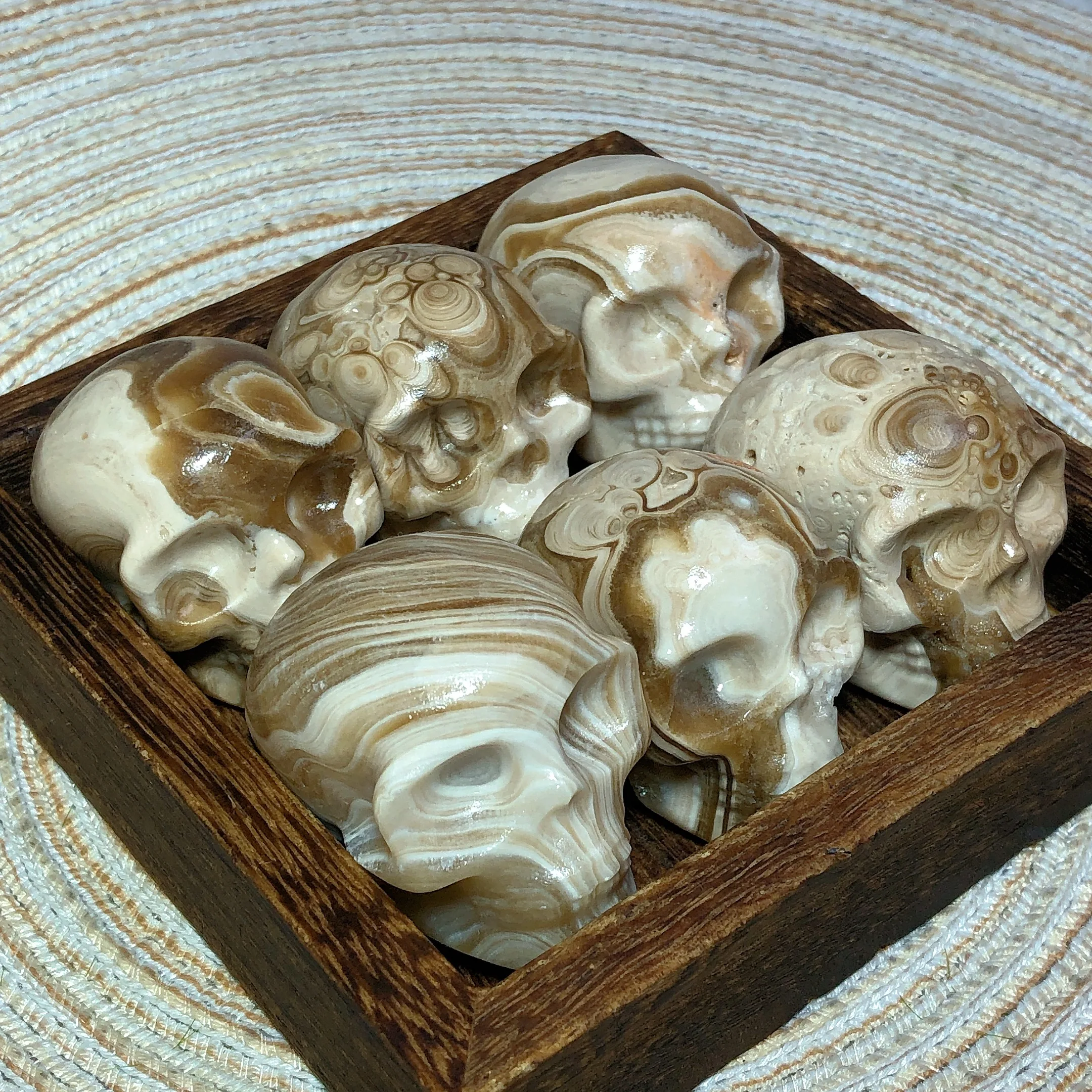 High Quality Natural Crystal Chocolate Calcite Skull Energy
