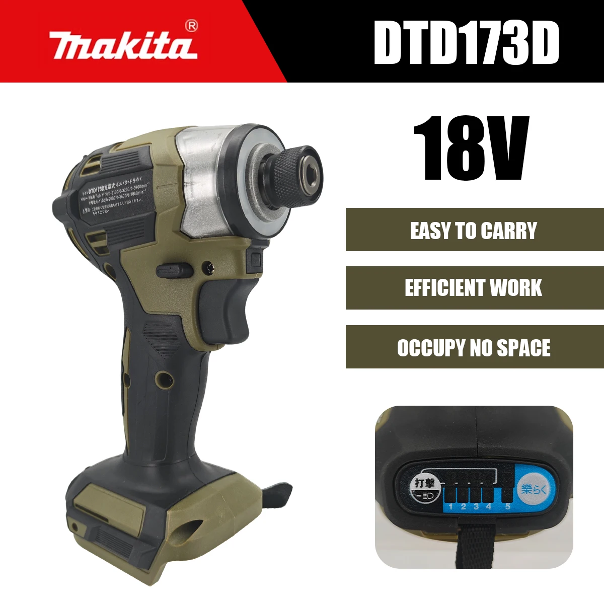 

Makita Green Brushless Drill Power Tool Home Improvement DIY Wood Bolt T-Mode 180Nm 18V DTD173D