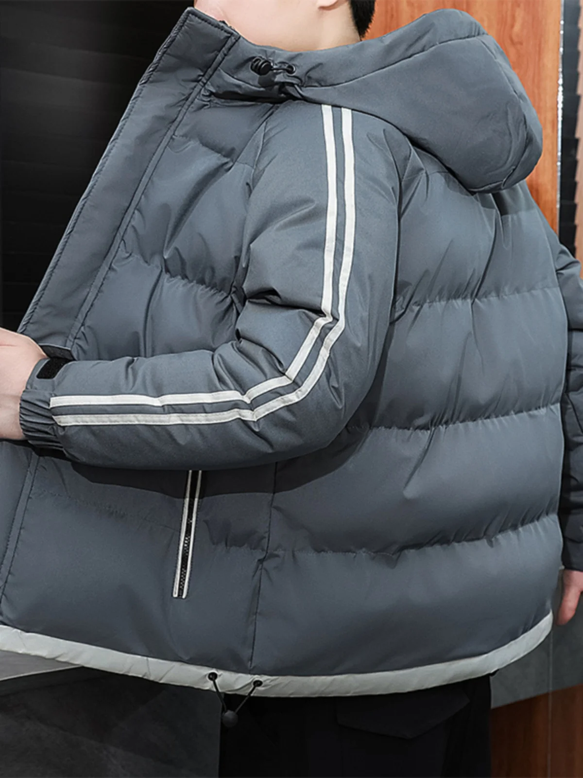 جايت قطني بقلنسوة للرجال 2023 عصري جديد مقاوم للدفء ملابس خارجية للشباب حامل غير رسمي مناسب بسحاب للإغلاق