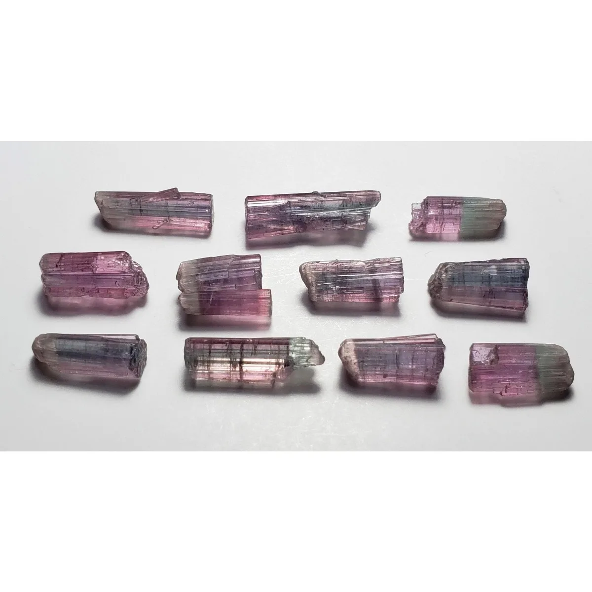Brazilian Elbaite Crystal Points, 10g 5-15mm Multi-Color Stones, Display Box for Desk Decor & Natural Stone Collection