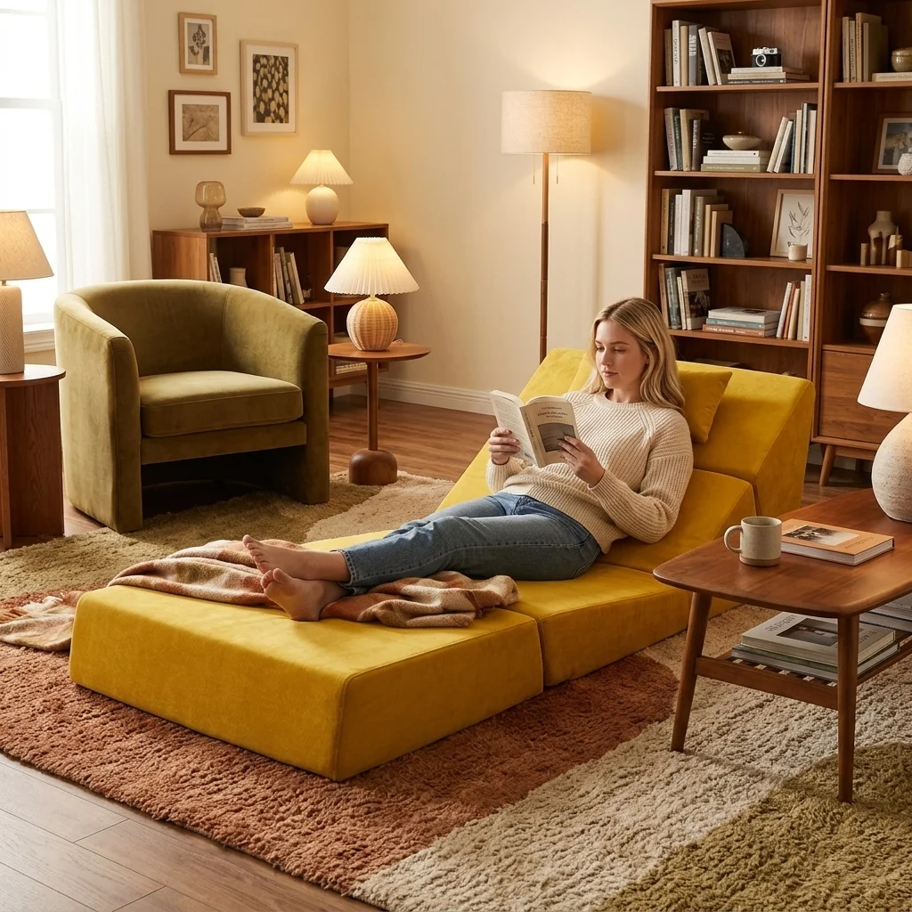 Aesthetic Modern Square Sofa Compressed Couch Vacuum Pack Comfortable Expandable Villa Living Room