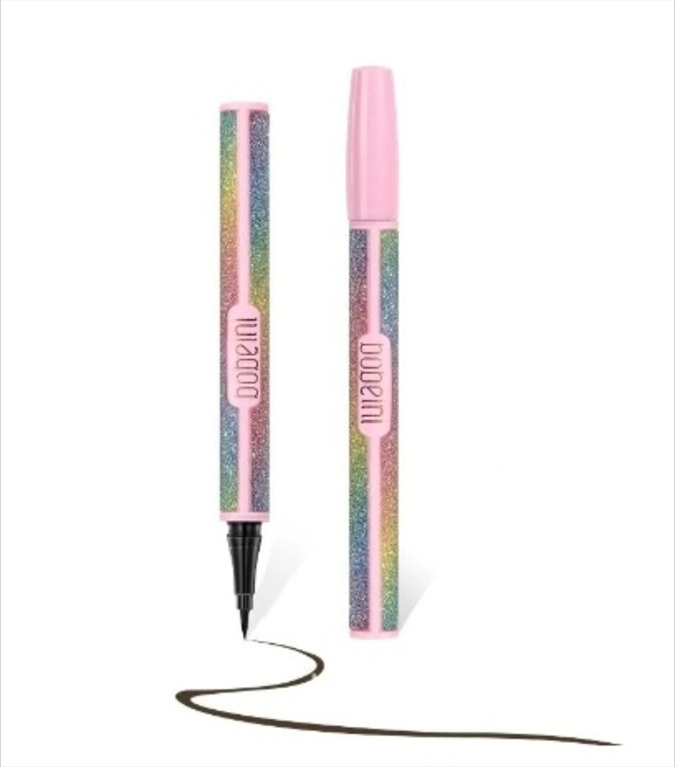 2-kleuren langdurige vloeibare eyeliner Ultrafijne borstel Eyeliner Pen Make-up Dames Eyeliner Oogcosmetica Beste waterdichte sneldrogende